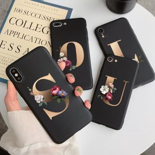 Floral Letter Silicone Phone Case For Samsung Galaxy Note 20 Ultra A71 A51 A81 A50 A70 Case For Samsung Galaxy S20 Ultra Fundas