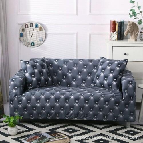 Diamond Lattice Pattern Sofa Cover Elastic Stretch Slipcover Couch Cover Protector 1-4 Seaters Home Decor European Style Elegant