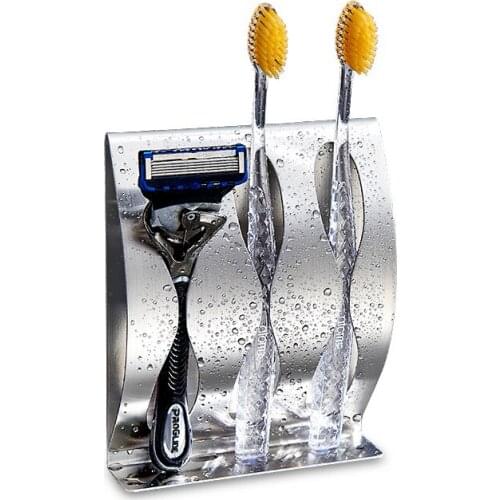 ILFML Stainless Steel Toothbrush Holder Tooth Brush Storage Wall Mount Hook Bathroom Organizer Bathroom Accessories