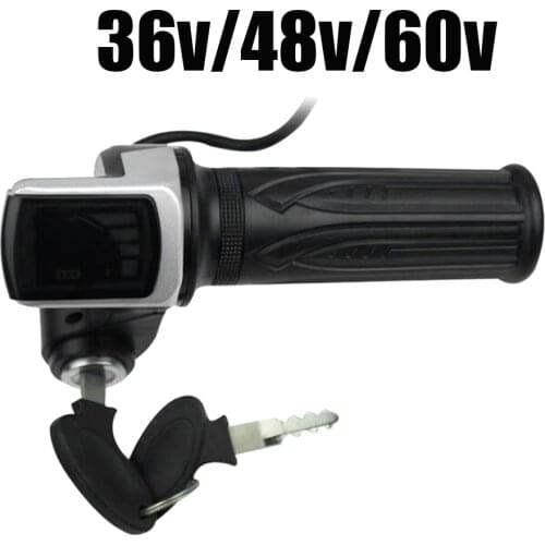 36V 48V 60V Electric Scooter Throttle Grip With Key Lock Power Indicator Motorcycle Scooter Hand Grip Bike Accessories
