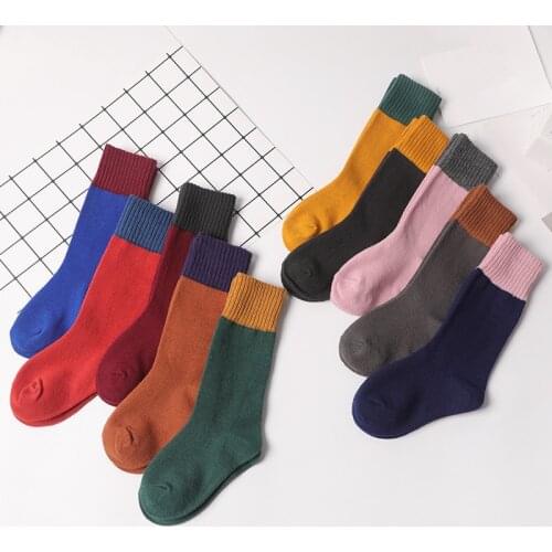 Cotton Boys Girls Knee High Socks Spring Autumn Soft Comfortable Loose Socks Children Knee Socks Baby Kids Toddler Long Socks