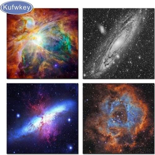 Full,square Diamond 4pcs/set abstract Stars Starry Night Landscape Diamond Painting 3d picture,Cross Stitch,Diamond Mosaic