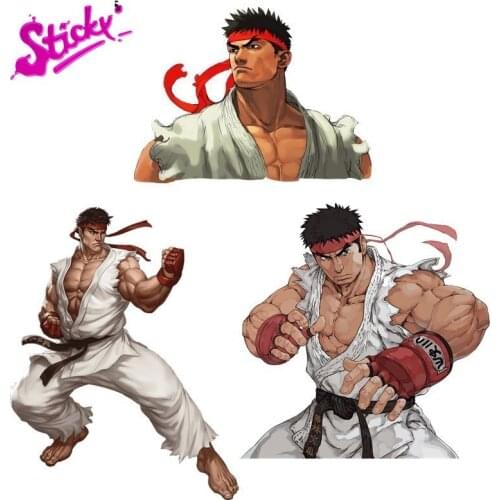 STICKY Ryu Fighter Arcade Games Anime Car Sticker Decal Decor Motorcycle Off-road Laptop Trunk Guitar PVC Vinyl Sticker