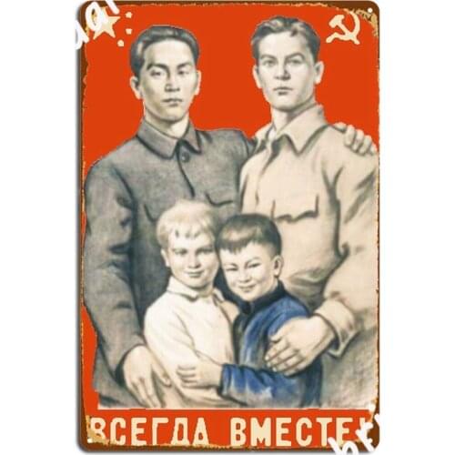 Communist Lovers Family Metal Signs pub Mural Custom Painting Décor Tin sign Posters