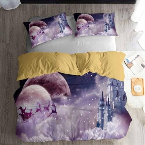 HELENGILI 3D Bedding Set Christmas Print Duvet cover set lifelike bedclothes with pillowcase bed set home Textiles #SD-51