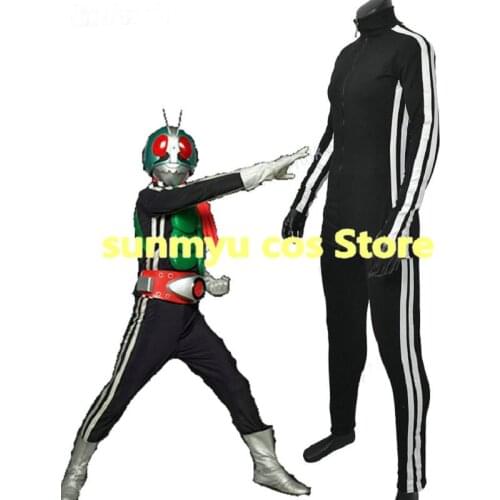 Kamen Rider 1 go Masked Rider one Tops+Pants Undercoat Spandex Fabric Cosplay Costume Custom Size Halloween