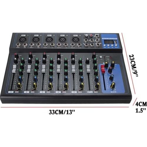 KUANI 7-channel audio Bluetooth mixer KTV digital audio mixing console stereo professional Bluetooth music stereo mixer DJ