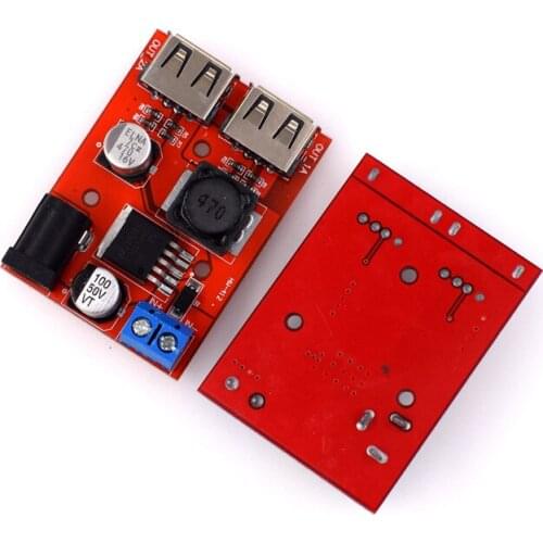 LM2596 LM2596S Dual USB DC-DC 9V 12V 24V 36V to 5V 3A Step Down Buck Converter DC DC Board Car Charger Solar Power Supply Module