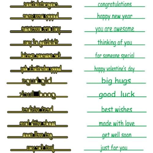Metal Cutting Dies Words Big Hugs Just For You Line Border Common Phrase For DIY Scrapbooking Making Template 2020