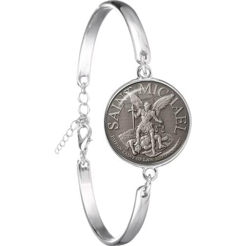 Fashion Bracelet Archangel St.Michael Protect Me Saint Shield Protection Charm Russian Orhodox Bangle Jewelry For Holy Gift