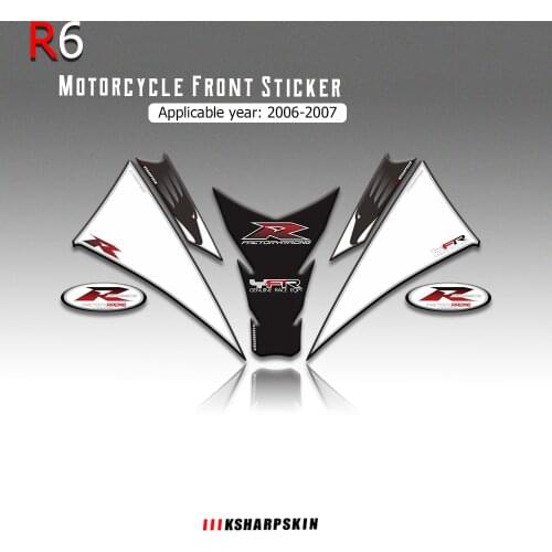 MOTO 3D Gel Stickers Motorcycle Front Fairing Decorative Decal For Yamaha R6 2006 2007 r 6 Number Board moto decals