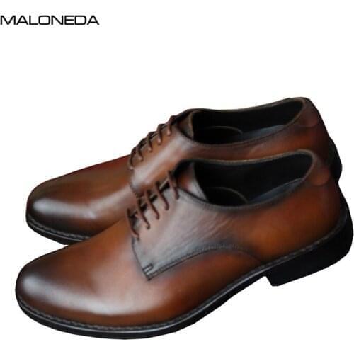 MALONEDA Bespoke Your Own Shoes Handmade Mens Derby Formal Dress Shoes Genuine Leather Making With Goodyear Welted