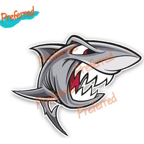 Angry Great White Sharks Cartoon Graffiti Decal Motocross Racing Laptop Helmet Trunk Wall Vinyl Car Sticker Die Cutting