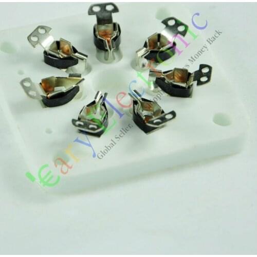 Wholesale and retail 2pc 7pin Silver Ceramic vacuum tube socket amps valve base 6C33 832 829 FU29 826 free shipping