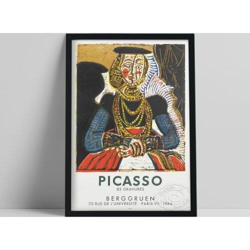 Pablo Picasso Portrait Of A Woman After Cranach The Younger Prints, Picasso Figure Painting, Vintage Poster, Bedroom Wall Decor