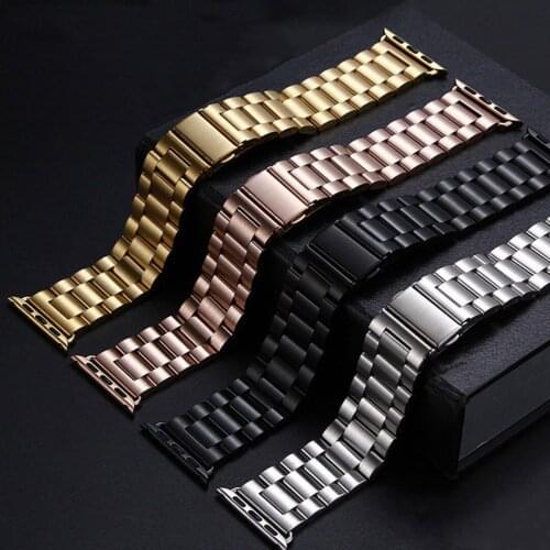 For Apple Watch Stainless Steel Strap 38mm 40mm 42mm 44mm Metal Watch Bracelet Men Women Wrist Band For For iWatch Shellhard