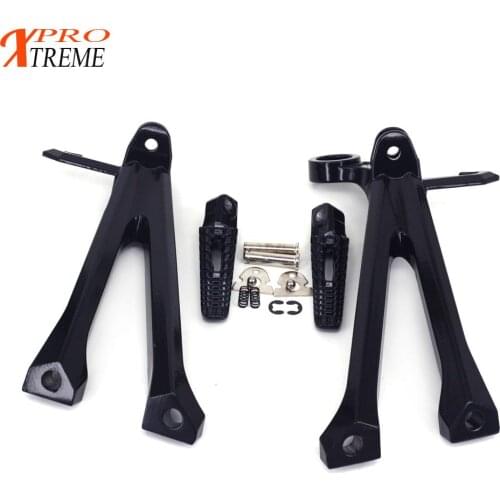 Silver Motorcycle Rear Passenger Footrests Foot Pegs Rests Pedal Tripod Brackets Mount For Suzuki GSXR600 GSXR750 2011 2012 2013