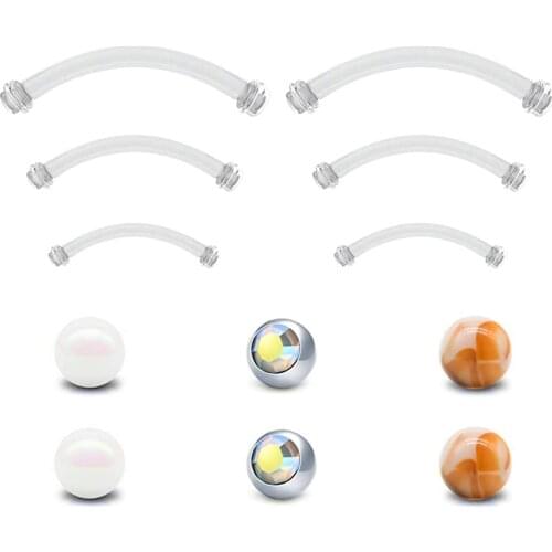 14G 16G Labret Monroe Lip Rings Bioflex Earring Studs Nose Lip Eyebrow Rings Septum Cartilage Earrings Ring Piercing Jewelry