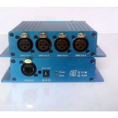Showjockey E4 4 port Artnet to DMX512 Lighting 3/5pin XLR DMX Controller