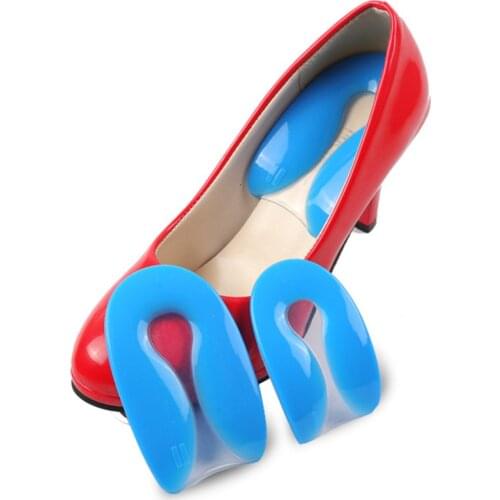 Silicone Gel Insoles for heel spurs pain Foot cushion Foot Massager Care Half Heel Insole Pad Height Increase