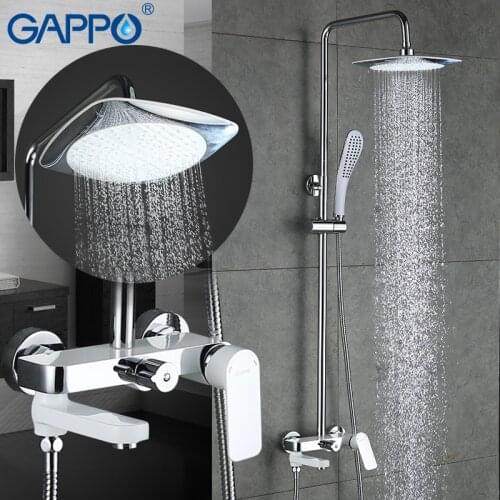 GAPPO Shower Faucet Rainfall Shower System Wall Mounted Bathroom Mixer Tap Bathtub Shower Waterfall Bath Tub Faucet Grifo Ducha