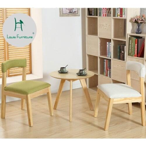 Louis Fashion Living Room Chairs Modern Dining Solid Wood Backrest Home Modern Minimalist Coffee Shop Leisure Nordic Creativity