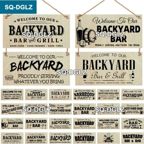 [SQ-DGLZ] Backyard Bar Sign Wooden Sign Alcohol Plaque Wood Bar Plaque Pub Wall Decoration Door Hanging Sign Home Decor