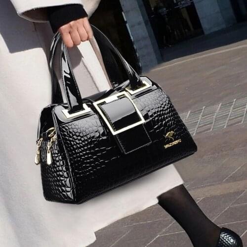 2 Layer Large Capacity Tote Bag Luxury Handbags Women Bags Designer Crocodile Pattern Ladies Boston Shoulder Bag High Quality