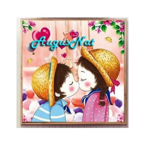 Wedding diamond painting full square kiss wall art decor diy diamond dotz kit children mosaic painting on canvas needlework gift