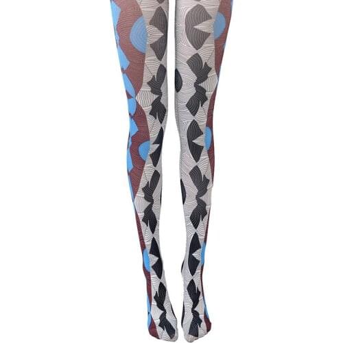 Spring thin stockings geometric painting pattern Tights High-quality gray Silk stockings shaping leggin 1order=1pc