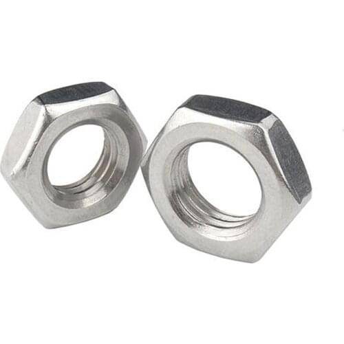Wkooa Left Threads with Fine Pitch Hex Thin Jam Nuts Stainless Steel 304
