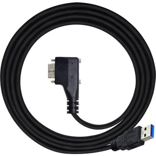Xiwai 90 Degree Right/Left Angled Micro USB Dual Screws Mount to 3.0 Data Cable for Industrial Camera