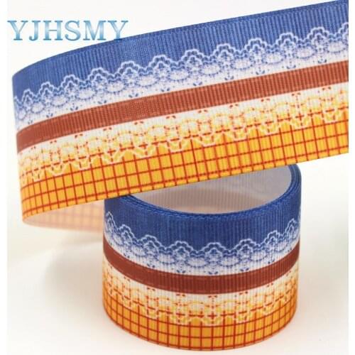YJHSMY I-19729-1712,38mm 10yards Pattern thermal transfer grosgrain ribbon, gift packaging DIY handmade material