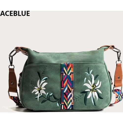 High Quality Abrasive Fabric Women Bag Fashion Embroidery Handbag Female Crossbody Bags Designer Multifunction Shoulder Bag Tote