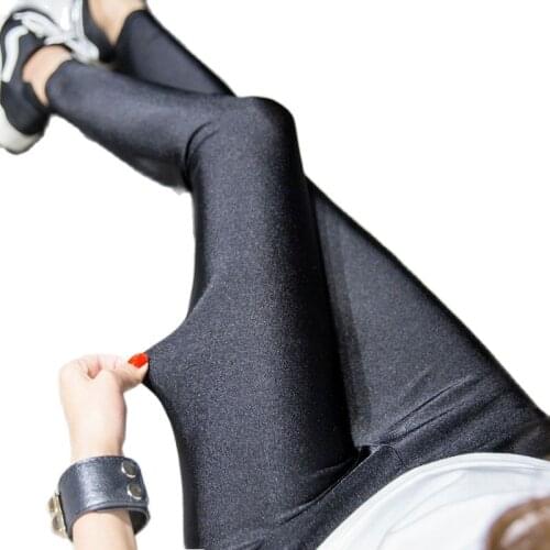 2xl size women leggings lady Spring Autumn shine leggings black slim pencil legging girl bright skinny 9 pant