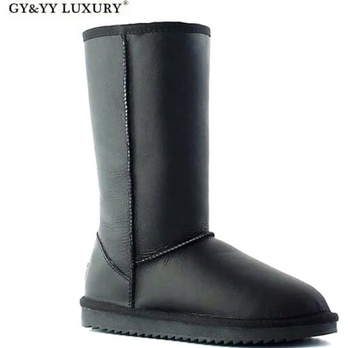 Snow Boots Female sheepskin Sheep Leather Boots Australia boots Warm Waterproof Non-Slip Winter Warm womens Shoes