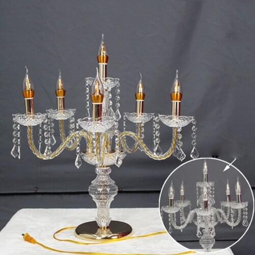 10pc/Lot Wedding Road Pillar Crystal Chandeliers Three-Dimensional Metal Decoration Wedding Road Lead Prop Party Birthday ZLY007