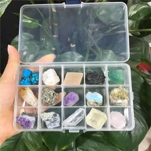 15PCS Natural Quartz Raw Rock Specimens Crystals Healing Stones Chakra Rough Set For Home Decoration
