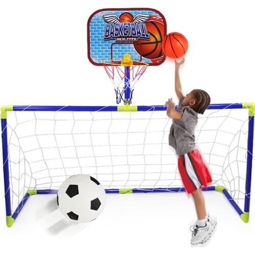 2 In 1 Kids Outdoor Toy Equipment Football Goal Basketball Stands Sports Toys for Kids Children for Children Sports