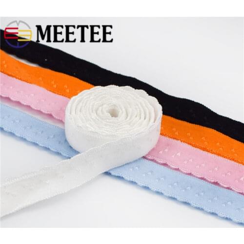 50/100M Meetee 11mm Nylon Elastic Band Double-layered Edge Folding DIY Underwear Shoulder Strap Bra Spring Bands Sewing Material