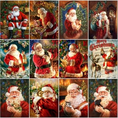 DIY 5D Diamond Painting Christmas Decoration Santa Claus Full Square Drill Diamond Embroidery Cartoon Cross Stitch Handmade Gift