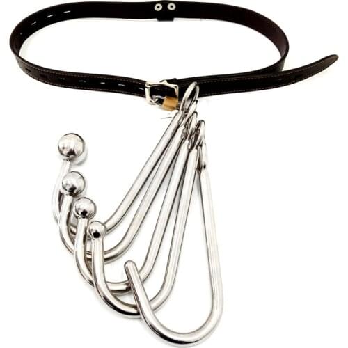 Stainless steel butt plug metal hook with beads Anal dildo vagina prostate Stimulating massage adult sex toys for woman anal sex