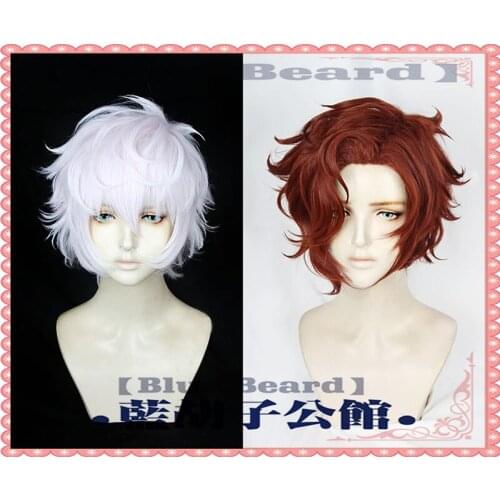 The Arcana mystery Asra Short Pink White Hair Julian Devorak Short Brown Red Heat Resistant Cosplay Costume Wigs + Wig Cap