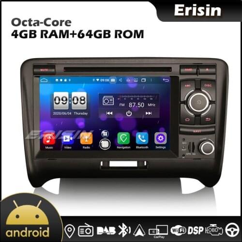 Erisin EU Warehouse 8739 Octa Core 7" DSP Android 10.0 CarPlay & Auto GPS Can Bus SWC 4G DAB Car Autoradio for Audi TT MK2