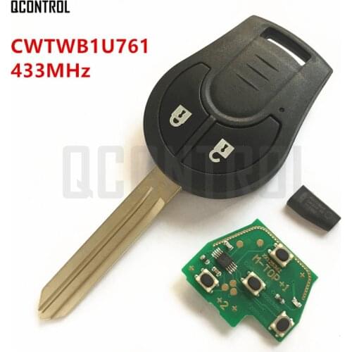 QCONTROL Car Remote Key Fit for NISSAN CWTWB1U761 Juke March Qashqai Sunny Sylphy Tiida X-Trail 433MHz