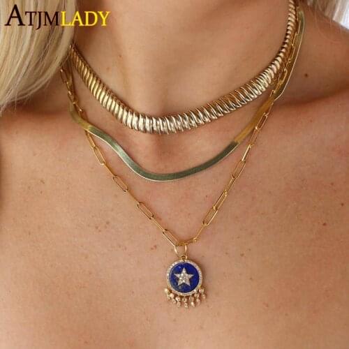 Top quality classic european design fashion women jewelry rose gold silver color 10mm herringbone snake chain choker necklace