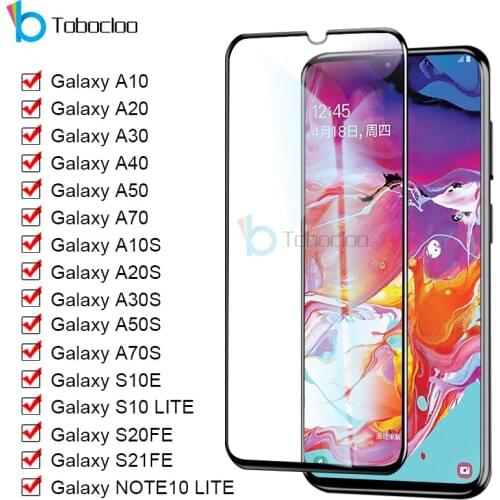For Samsung Galaxy A10 A10S A20 A20S A30 A30S A40 A50 A50S A70 A70S S20 S21 FE S10e S10 Lite Tempered Glass Screen Protector 9D
