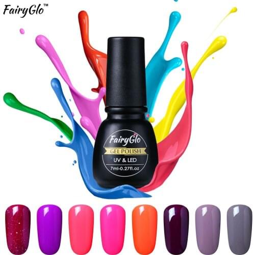 FairyGlo 7ML Nail Ge Polish Pure Color UV Gel Polish Lucky Lacquer Hybrid Varnish Soak Off Semi Permanent Stamping Paint Gellak