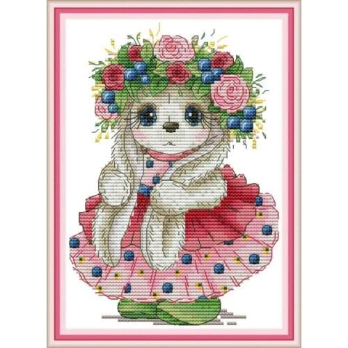 Joy Sunday New Arrival Cute Rabbit 2 Needlework DIY Handmade 14CT DMC Chinese Cross Stitch Sets Embroidery Kits Gift Home Decor