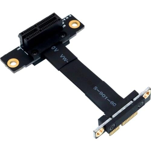 PCIE X1 Riser Cable Dual 90 Degree Right Angle PCIe 3.0 X1 to X1 Extension Cable 8Gbps PCI Express 1X Riser Card